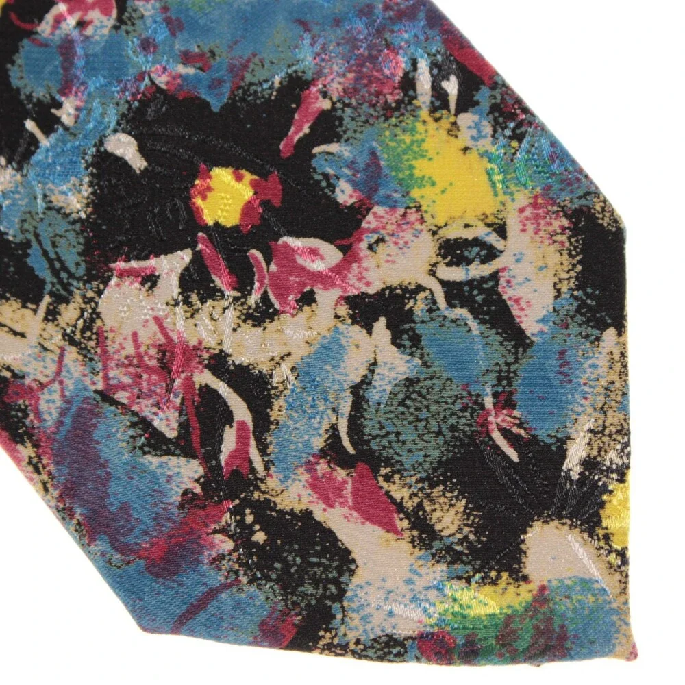 Italo Ferretti NWOT Neck Tie in Multicolor Abstract Print 100% Silk